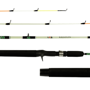 A Kraton possui sua estrutura do blank maciço em Fiberglass oferece durabilidade excepcional contra tração, flexão e impacto, assegurando uma experiência de pesca robusta e confiável.