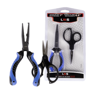 KIT DE ALICATE DE BICO MULTIFUNCIONAL 7" E TESOURA DE LINHA MULTIFILAMENTO 5,5"