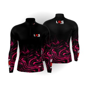 CAMISA DE PESCA FEMININA - LMS RODS PRETO E ROSA